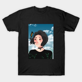 beautyfull doomer girl with a butterfly T-Shirt